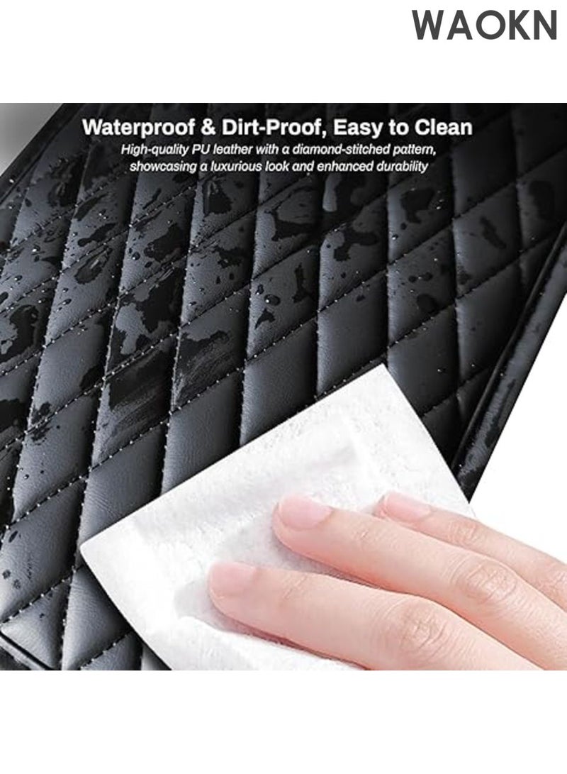 WAOKN Car Center Console Cover , Upgraded Microfiber Leather Car Arm Rest Cover with 2 Storage Bags , Universal Armrest Cover for Car Storage Box , Car Interior Accessories Protector for Most Vehicle , black - Image 4